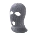 Graue dreiloch Strick Sturmhaube Skimaske für Winter Wärme winddichte Outdoor Ausrüstung. - Verstellbar / Medium Heather Grau