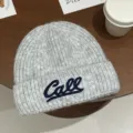 Graue Strickmütze für Damen und Herren, Herbst Winter lässige Buchstaben bestickte Wollmütze. - Hellgrau