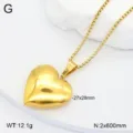 Collier pendentif medaillon coeur en or acier inoxydable bijoux de mode 27x28mm - Pendentif Médaillon Cœur / Or