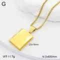 Collier pendentif médaillon livre de couleur or acier inoxydable accessoire bijoux - Pendentif Médaillon Livre / Or