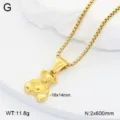 Collier pendentif ours en acier inoxydable plaqué or pour cadeau de bijoux femme chic. - Pendentif Ours / Or