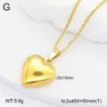 Collier médaillon cœur doré en acier inoxydable 18K bijou pendentif tendance pour femmes - Médaillon Cœur / Or