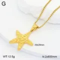 Collier pendentif étoile de mer dorée avec chaîne boîte, bijou marin élégant et tendance SKU. - Pendentif Étoile de Mer / Or