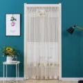 Double layer lace door curtain for bedroom living room partition mosquito net elegant decor - 90x200cm / Butterfly Beige with Velcro