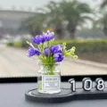Auto temporäre Parkkarte mit lila Blumen Vase Ornament stilvolle Fahrzeug Armaturenbrett Nummernschild - Vase mit lila Jasmin + spurloser Kleber