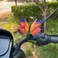 Decoracion de primavera de mariposa 3D para manillar de vehiculo electrico y casco. - Mariposa Fénix de Fuego / Multicolor