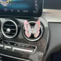 Butterfly car air vent clip, pink and blue embroidered butterfly aroma diffuser ornament. - Clip Style / Pink