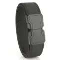 Professional men's black elastic woven tactical belt with quick-release outdoor sports buckle - 120cm / Black