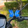 Accesorio de decoracion para manillar de vehiculo electrico de mariposa 3D azul vivo - Mariposa Azul Gota de Lluvia