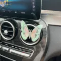 Butterfly car air vent clip aromatherapy ornament, cute vehicle interior decor accessory for auto. - Clip Style / Green