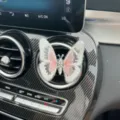 Butterfly car air freshener vent clip, cute embroidered vehicle interior decor accessory. - Clip Style / White