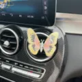 Decorative butterfly car air vent clip, elegant aromatherapy ornament for interior styling. - Clip Style / Yellow