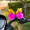 Decoracion de mariposa 3D con resorte para patinete bici electrica casco accesorio auto - Mariposa Armadura Oro Rosa