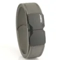Cintura elastica intrecciata grigia resistente con fibbia tattica nera a sgancio rapido - Grigio scuro / 120cm