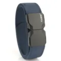 Elastic woven nylon belt in navy blue with a durable quick-release buckle design - Sapphire Blue / 120cm