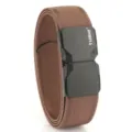 Cintura elastica intrecciata in nylon marrone con fibbia nera per casual e business - Caffè / 120cm