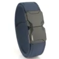 Navy blue men's tactical woven elastic belt with an adjustable quick-release buckle - 120cm / Sapphire Blue