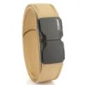 Premium durable khaki nylon woven belt featuring a quick-release tactical buckle closure - Coyote Brown / 120cm