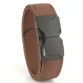 Cinturón trenzado elástico táctico marrón ajustable para hombre con hebilla negra - 120cm / Marrón