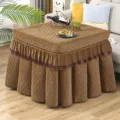 Housse de table chauffante électrique matelassée marron hiver carré couvercle de poêle - 70*70*H 68cm / Café noyau de datte