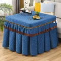 Housse de table chauffante matelassée épaissie en velours bleu pour tables carrées. - 70*70*H 68cm / Bleu noyau de datte
