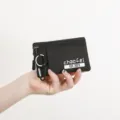 Waterproof Oxford cloth coin purse portable small wallet for keys and cards storage. - Black