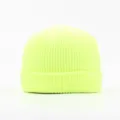Neon yellow knitted beanie for men and women, stylish warm winter pullover caps. - Neon Yellow