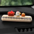 Scheda di parcheggio temporaneo per auto pollo carino, bell'ornamento per cruscotto. - Cestino Quadrato Cachi + Pollo Piuma + 1 Sacco di Riso