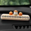 Scheda di parcheggio temporaneo pulcino carino per auto, ornamento cruscotto delizioso. - Pollo Cappello di Paglia + Due Sacchi di Riso