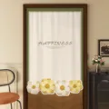 Cream style doorway curtain with floral design, punch free half curtain for privacy home decor. - 65x70cm / Dancing Butterfly