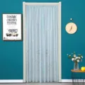 French luxury sheer lace door curtain bedroom partition decorative hanging curtain - 1.45m Wide 1 Panel Rod Pocket Height 90cm With Rod / Beaded Lace Blue