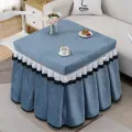 Mantel cuadrado térmico y grueso para mesa calefactora, funda acolchada de franela azul suave. - 70*70*68 cm / Azul
