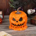 Spooky melting wax pumpkin head resin figurine for creative Halloween home table decor - Pumpkin Head Style / 17cm x 18.5cm