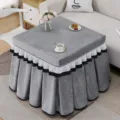 Funda de calentador de mesa de franela gris gruesa manta de mesa cuadrada sala de estar - 70*70*68 cm / Gris