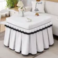 Funda de mesa cuadrada de felpa gruesa para la mesa calefactora decoración cálida. - 70*70*68 cm / Blanco