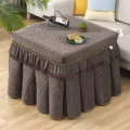 Housse de poêle matelassée épaisse d'hiver marron carré housse de table basse - Brun noyau de datte
