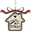Holzanhänger Hausform mit New Home New Beginning New Memories Text für Einweihungsfeier - Haus Rahmen Stil (2024挂件-5)
