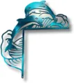 Metallische blaue Delphin Wellen Design Türrahmen Eckdekoration Wandkunst für Haus - 1 Stück / Delfin