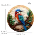 3D-Visuelles buntes Acryl-Vogel-Ornament für die Wanddekoration in Haus und Garten - Eisvogel Stil B