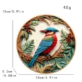 Rundes 3D-Acryl-Vogel-Wanddeko-Hängedekor mit buntem Eisvogel-Muster, 15 cm Durchmesser - Eisvogel Stil A