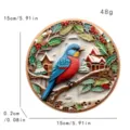 3D-Optik Acryl Vogel Wanddeko Anhänger, 15cm Durchmesser, 48g Gewicht Spezifikation - Fliegender Vogel Winterhütte