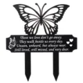 Schwarzer Schmetterling Gedenkpfahl mit Sympathiegedicht für den Außenbereich - Schmetterling Hohl Stil (A 款) / 27x25cm