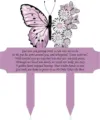 Lila Schmetterling Gedenkstab mit Mitgefühl-Gedicht für Friedhof und Garten Dekoration - Lila Schmetterling Gänseblümchen Stil (F 款)