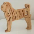 Handgefertigtes dekoratives Holzpuzzle Shar Pei Hund Ornament für kreative Inneneinrichtung Deko - Shar-Pei