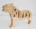 Kreatives Holz-Bulldoggen-Puzzle-Ornament mit Bully-Schriftzug für die Dekoration - American Bully