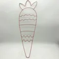 Oranger karottenförmiger Metalldraht-Kranzrahmen für DIY-Feiertagsgestecke und Dekoration - Orangerote Karotte / 50x15.5cm