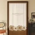 Cream style door curtain with floral design and text print, perfect for home room partition. - 65x70cm / Locking Autumn