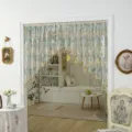 French retro floral lace doorway curtain half curtain elegant bedroom partition embroidery - Alluring Green