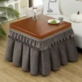 Winter rechteckige Heizdecke Tischabdeckung wasserdichtes Leder Top Plüsch gesteppt Rock - 70*70*H 68cm / Gesteppter holländischer Samt Kaffee Rock mit wasserdichter Abdeckung