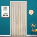 French luxury lace door curtain bedroom partition hanging curtain cream white decorative - 1.45m Wide 1 Panel Rod Pocket Height 90cm With Rod / Beaded Lace Orange